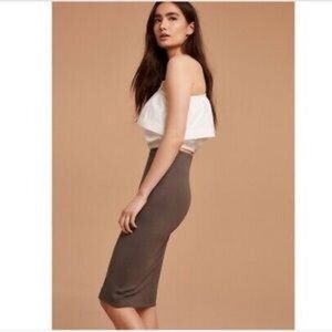 Aritzia Wilfred Lis Taupe Pencil Skirt